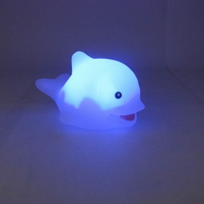 EN71 Flashing kids sea animal bath toy led blue dolphin fish bath light lamp toy