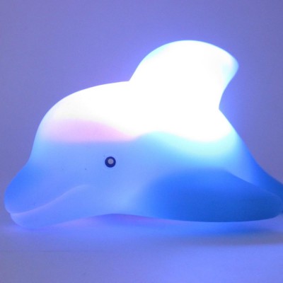 wholesale cheap promotion plastic LED pink vinyl bath dolphin rubber animal toy