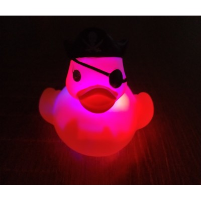 BPA free Waterproof Kids Bath Toy LED Flashing pirate duck Toy