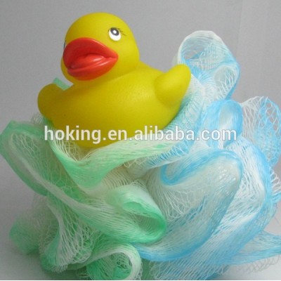 Bath Shower Ball with Flower Shaped/ PE Mesh Bath Sponge