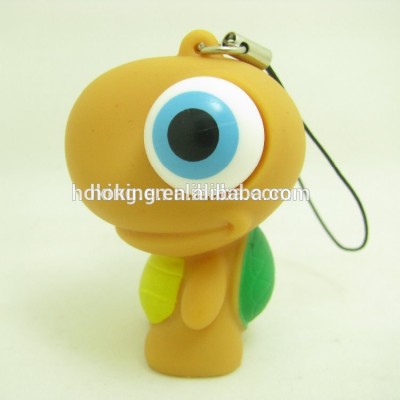 Custom 3d pvc key chain squeeze toy with pop eyes rubber turtle keychain