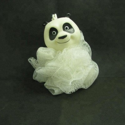 Cute Animal Panda White Bath Shower Sponge Pouf Loofah Bubble Shower Ball Mesh Brush