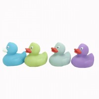 Eco-Friendly Custom Baby PVC Plastic Rubber Duck  Shaped yellow squeak baby bath rubber duck toy with sound Bath Squirt Toy