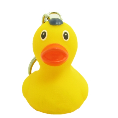 Small size little rubber yellow duck keychain