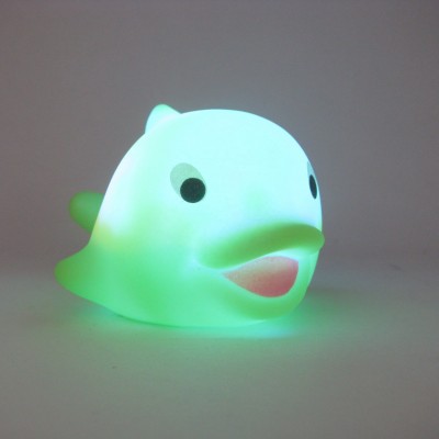 Waterproof flashing animal bath toy led pink blue dolphin fish bath toy light for kids