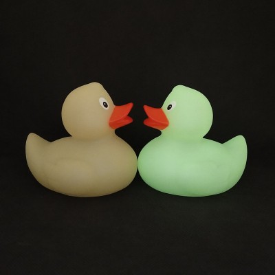 Novelty soft toy squeaky fluorescence glow in the dark rubber ducks for kids