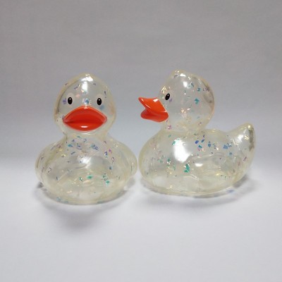 Custom Soft Rubber Duck Bath Toys Wholesale Soft Vinyl Toy Floating Duck with Glitter