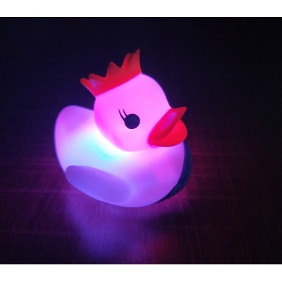 Waterproof LED flashing princess pvc bath toys duck