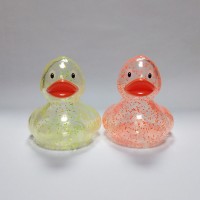 Wholesale PVC Gold Dust Duck Toys Baby Bath Duck Play Water Toys For Kids